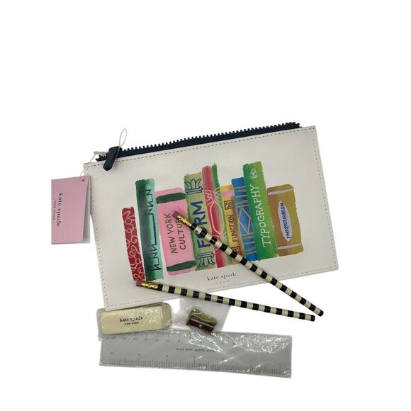 Kate Spade Other - Kate Spade Bookshelf Pencil Pouch with Office Supplies